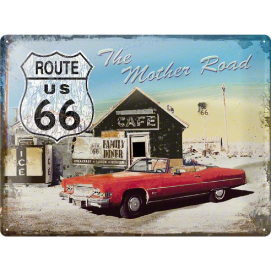 Placa metalica - Route 66 Mother Road - 30x40 cm