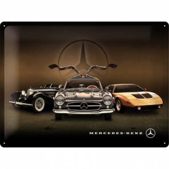 Placa metalica - Mercedes Benz 3 Masini - 30x40 cm