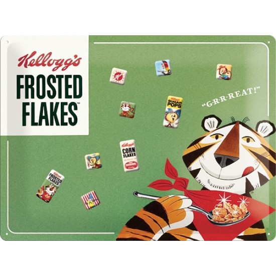 Placa metalica - Kellogg's Tony Tiger - Remember - 30x40 cm