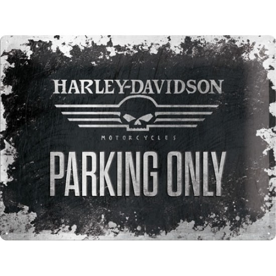 Placa metalica - Harley-Davidson - Parking Only - 30x40 cm