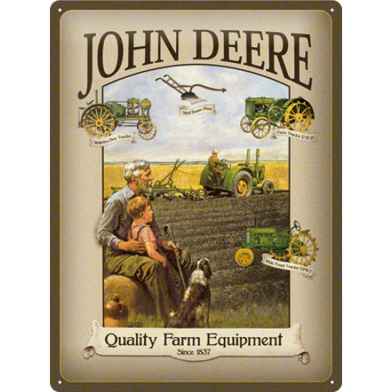 Placa metalica - John Deere - Quality Farm - 30x40 cm