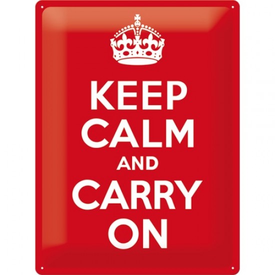 Placa metalica - Keep calm and carry on - 30x40 cm