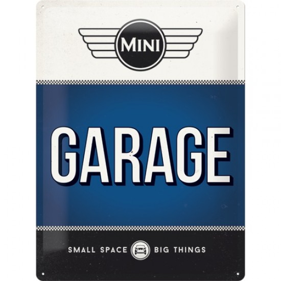 Placa metalica - Mini Cooper - Garage - 30x40 cm