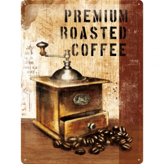 Placa metalica - Premium Roasted Coffee - 30x40 cm