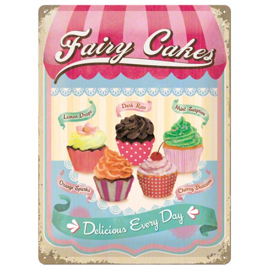 Placa metalica - Fairy Cakes - 30x40 cm