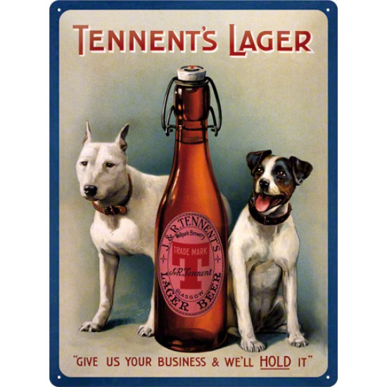 Placa metalica - Tennent's Lager - 30x40 cm