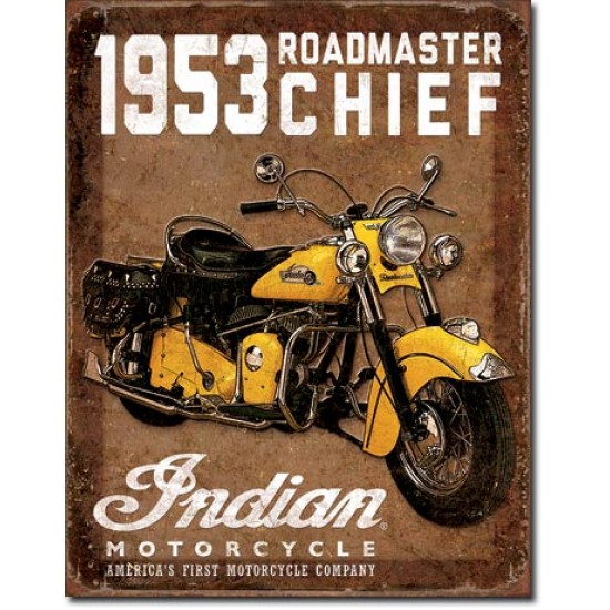 Placa metalica - 1953 Indian Roadmaster - 30x40 cm