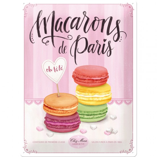 Placa metalica - Macarons de Paris - 30x40 cm