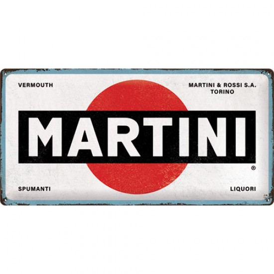 Placa metalica Martini - Logo White