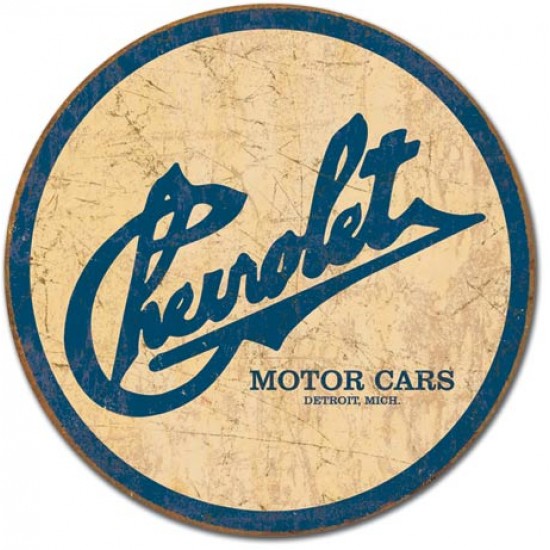 Placa metalica - Chevrolet - Historic Logo - Ø30cm