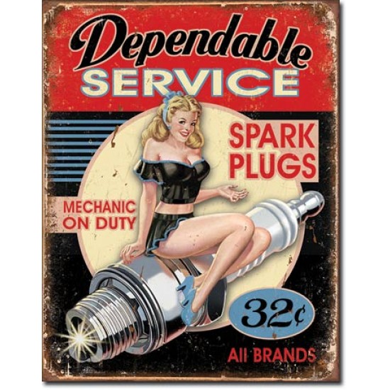 Placa metalica - Dependable Service - 30x40 cm