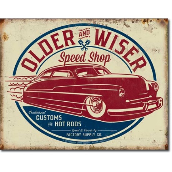 Placa metalica - Older & Wiser 50's - 30x40 cm