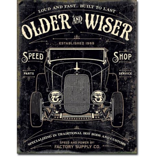 Placa metalica - Older & Wiser 30's - 30x40 cm