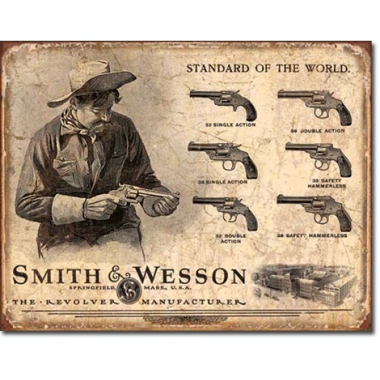 Placa metalica - Smith and Wesson - 30x40 cm