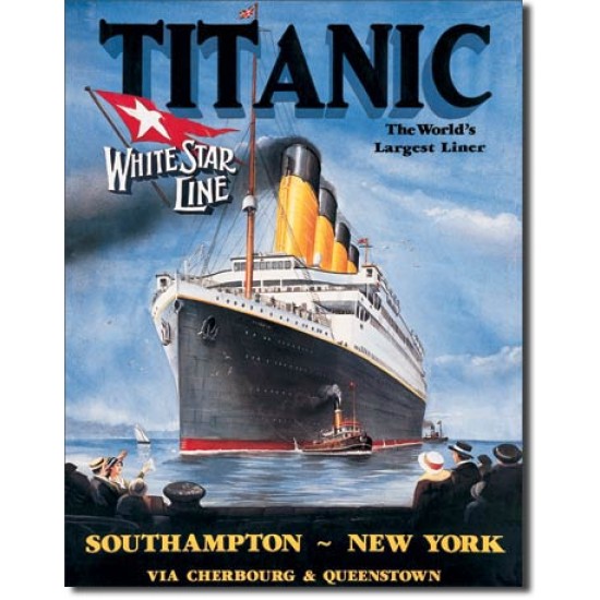 Placa metalica - Titanic - White Star - 30x40 cm