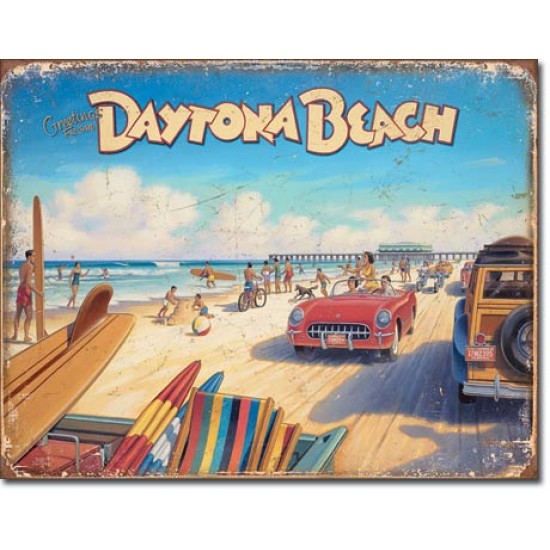 Placa metalica - Daytona Beach - 30x40 cm