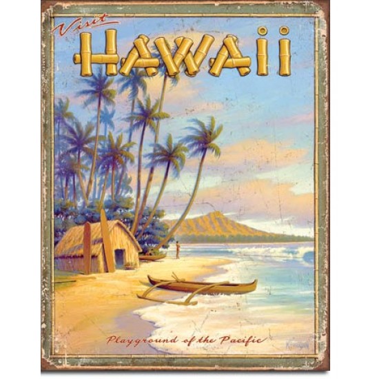 Placa metalica - Hawaii Playground - 30x40 cm