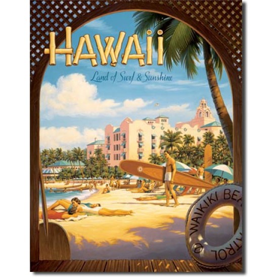 Placa metalica - Hawaii Sun - 30x40 cm