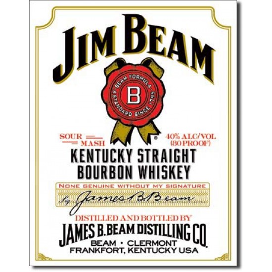 Placa metalica - Jim Beam - 30x40 cm