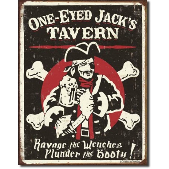 Placa metalica - One Eyed Jack's - 30x40 cm