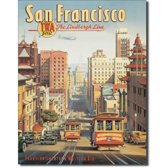 Placa metalica - San Francisco - 30x40 cm