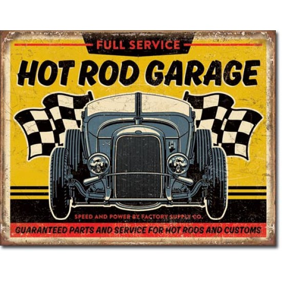 Placa metalica - Hot Rod Garage - 30x40 cm