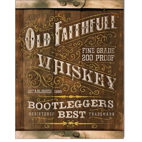 Placa metalica - Old Faithful Whiskey - 30x40 cm