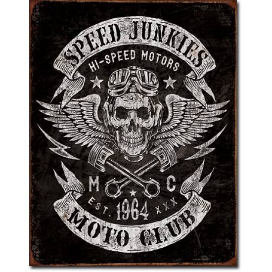 Placa metalica - Speed Junkies - 30x40 cm