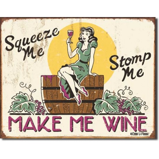 Placa metalica - Make Me Wine - 30x40 cm