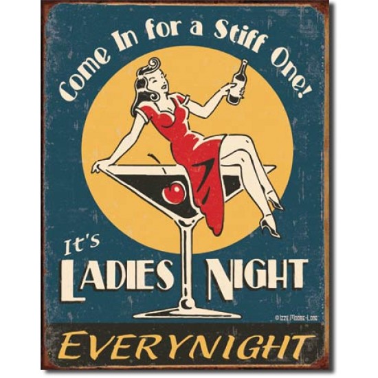 Placa metalica - Ladies Night - 30x40 cm