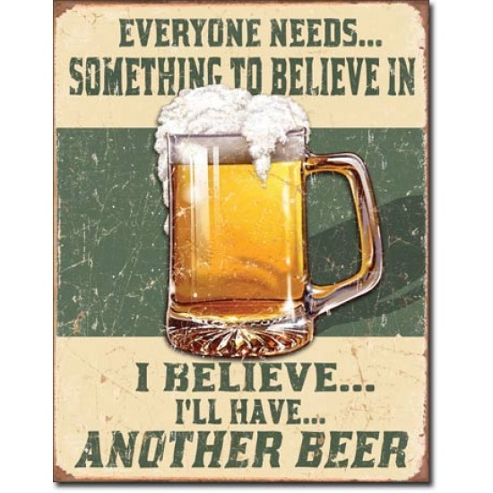 Placa metalica - Believe in Something - 30x40 cm