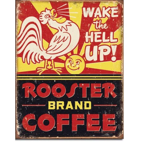 Placa metalica - Rooster Brand Coffee - 30x40 cm