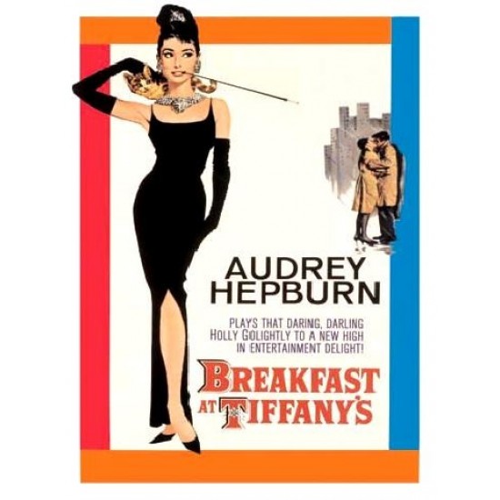 Placa metalica - Audrey Hepburn Breakfast at Tiffany's - 30x40 cm