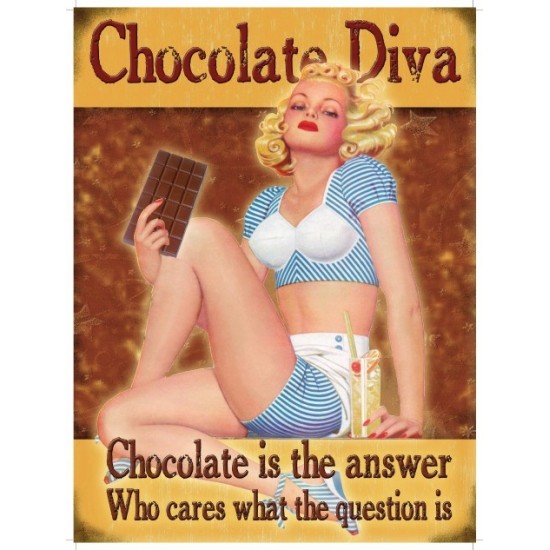 Placa metalica - Chocolate Diva - 30x40 cm