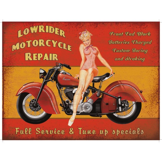 Placa metalica - Lowrider Repair - 30x40 cm