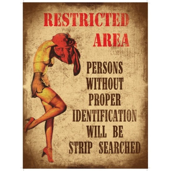 Placa metalica - Restricted Area - 30x40 cm