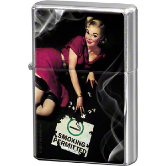 Bricheta metalica - Pin Up "Smoking Permited"