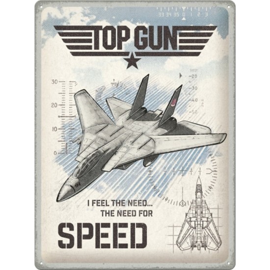 Placa 30x40 Top Gun Jet