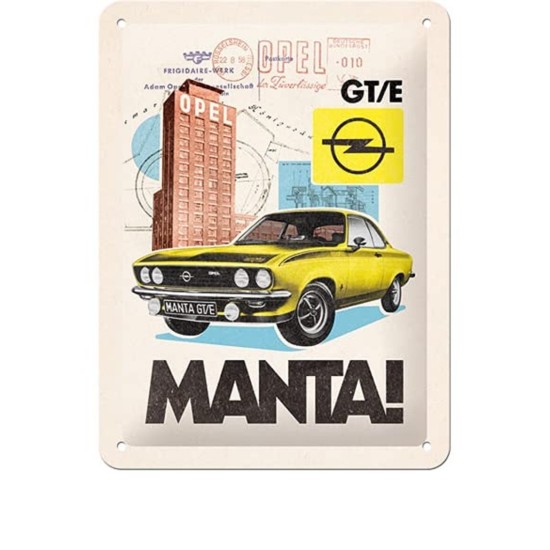 Placa metalica 15x20 cm Opel - Manta GT E Collage