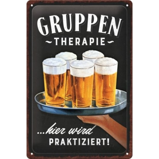 Placa metalica 20x30 Gruppentherapie Bier