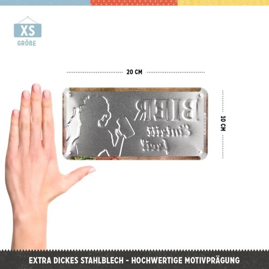 Placa metalica cu snur 10x20 Bier dabei Eintritt frei