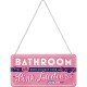 Placa metalica cu snur 10x20 Grease -Pink Ladies Bathroom