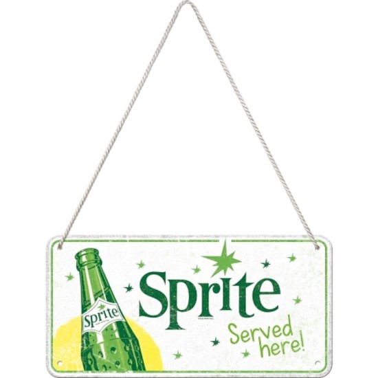 Placa metalica cu snur 10x20 Sprite - Served Here