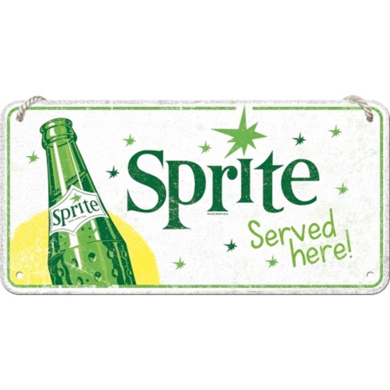 Placa metalica cu snur 10x20 Sprite - Served Here