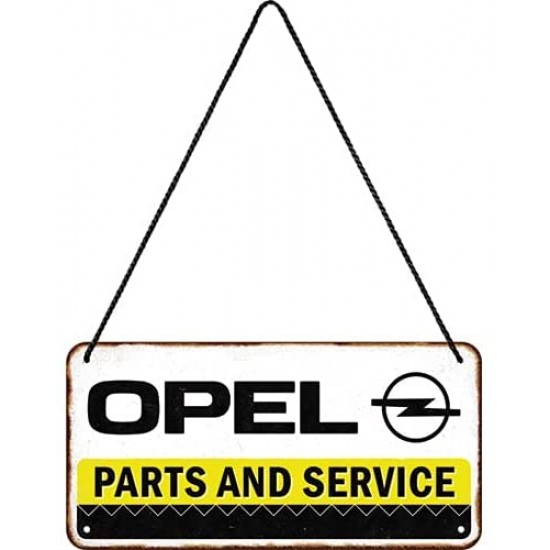 Placa metalica cu snur Opel - Parts & Service 10x20cm