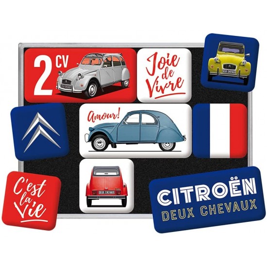 Set 9 magneti Citroen - 2CV C'est la vie