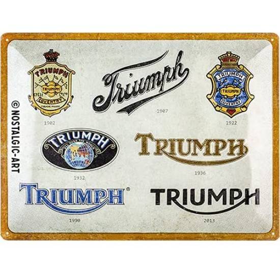 Placa metalica Triumph - Logo Evolution 30x40cm