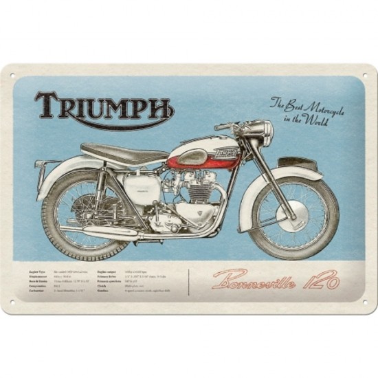 Placa metalica Triumph - Bonneville 20x30cm