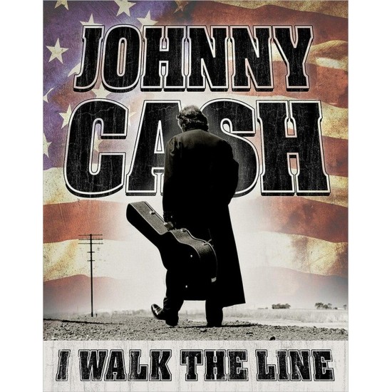 Placa metalica Johnny CASH - Walk the Line 30x40 cm