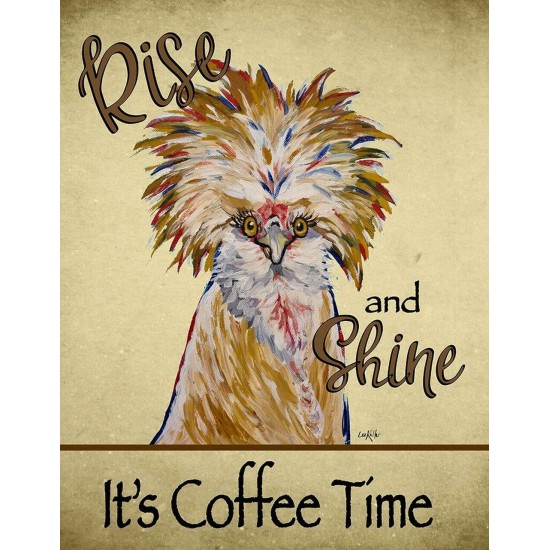 Placa metalica Chicken Lola - It's Coffee Time 30x40 cm